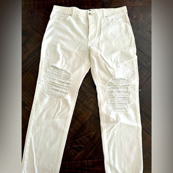 AFRM White High Rise Ripped Distressed Jeans Size 30 - Picture 6 of 7